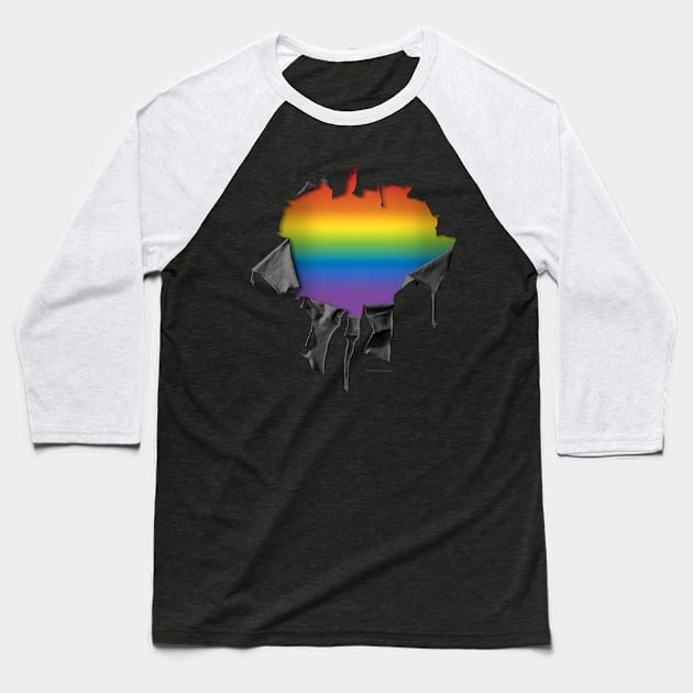 LGBTQ Pride Baseball T-Shirt by eBrushDesign